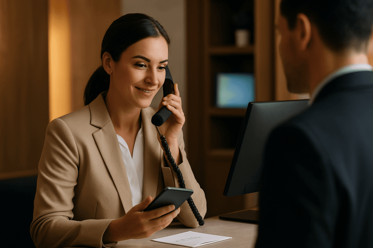 AI concierge interface showing call deflection